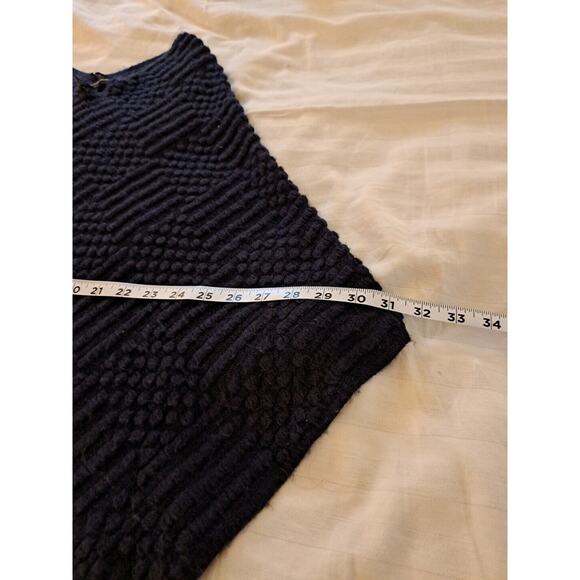 C15 International Concepts Sweater Poncho Size L/XL Navy Blue Geometric - Picture 3 of 6